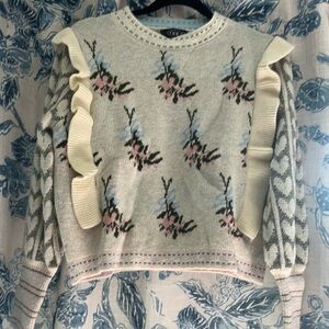 Cider Ruffle Crop Sweater